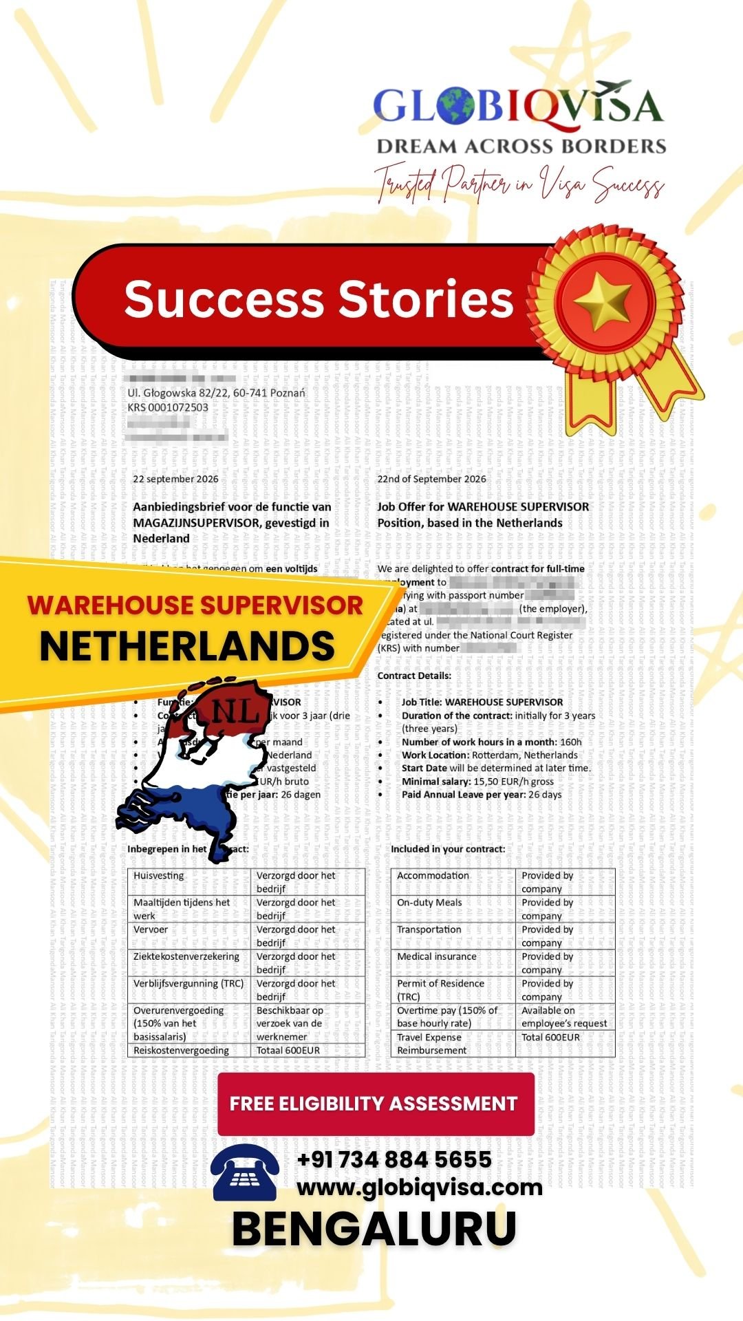 Netherlands Work Visa Offer Letter Received