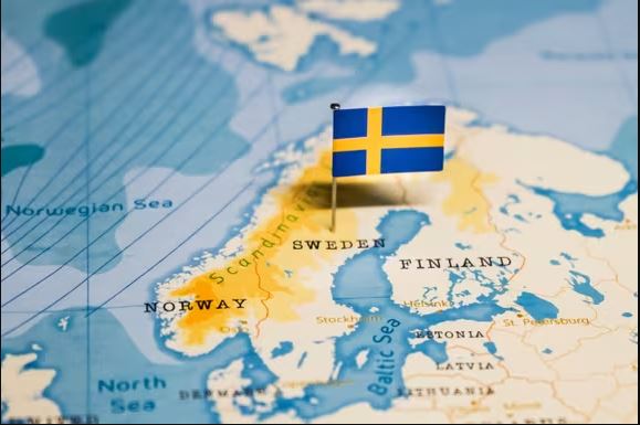 Sweden's location in Europe